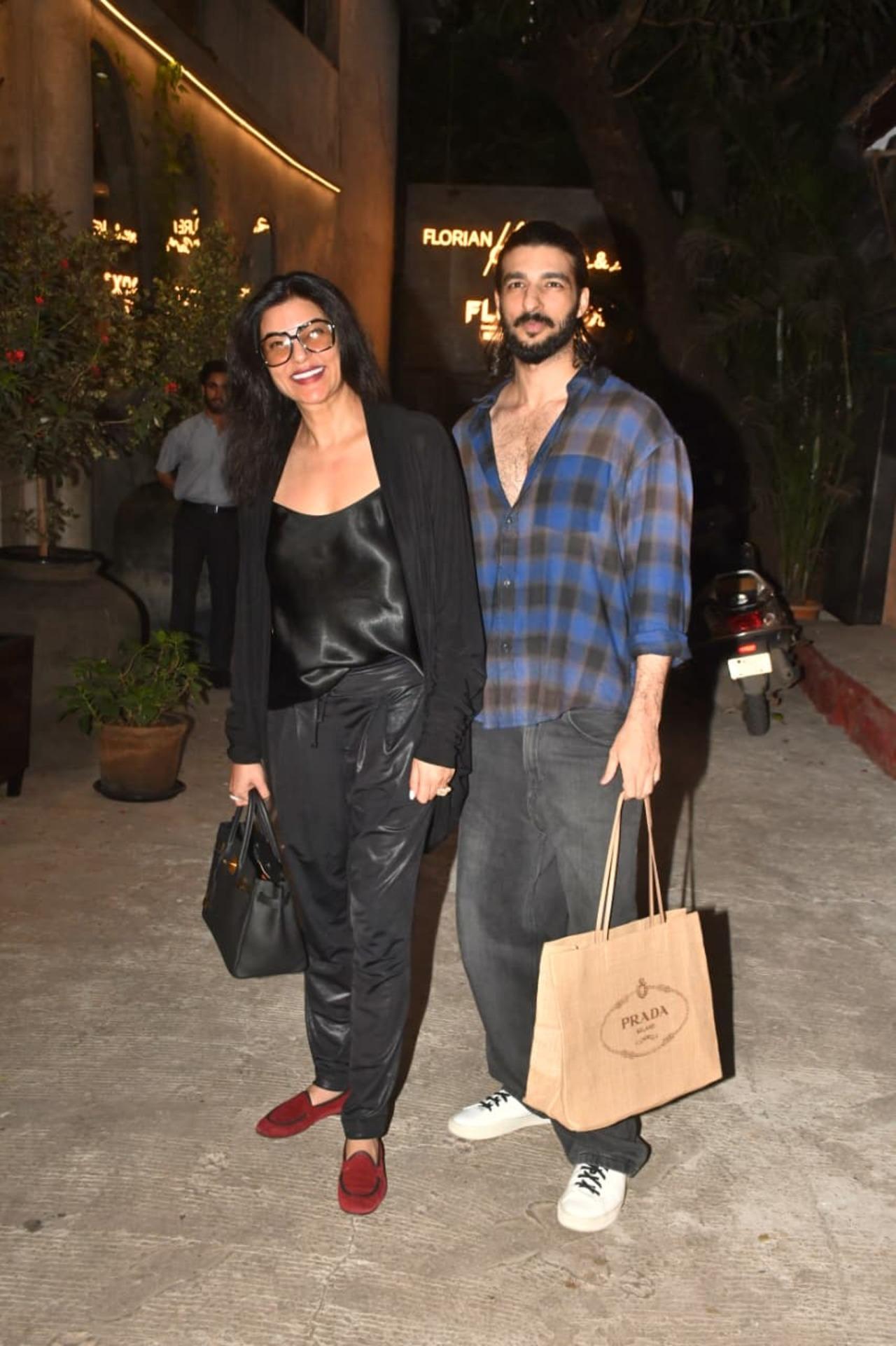 Sushmita Sen was spotted with her rumoured boyfriend, Rohman Shawl, at a salon in Bandra.